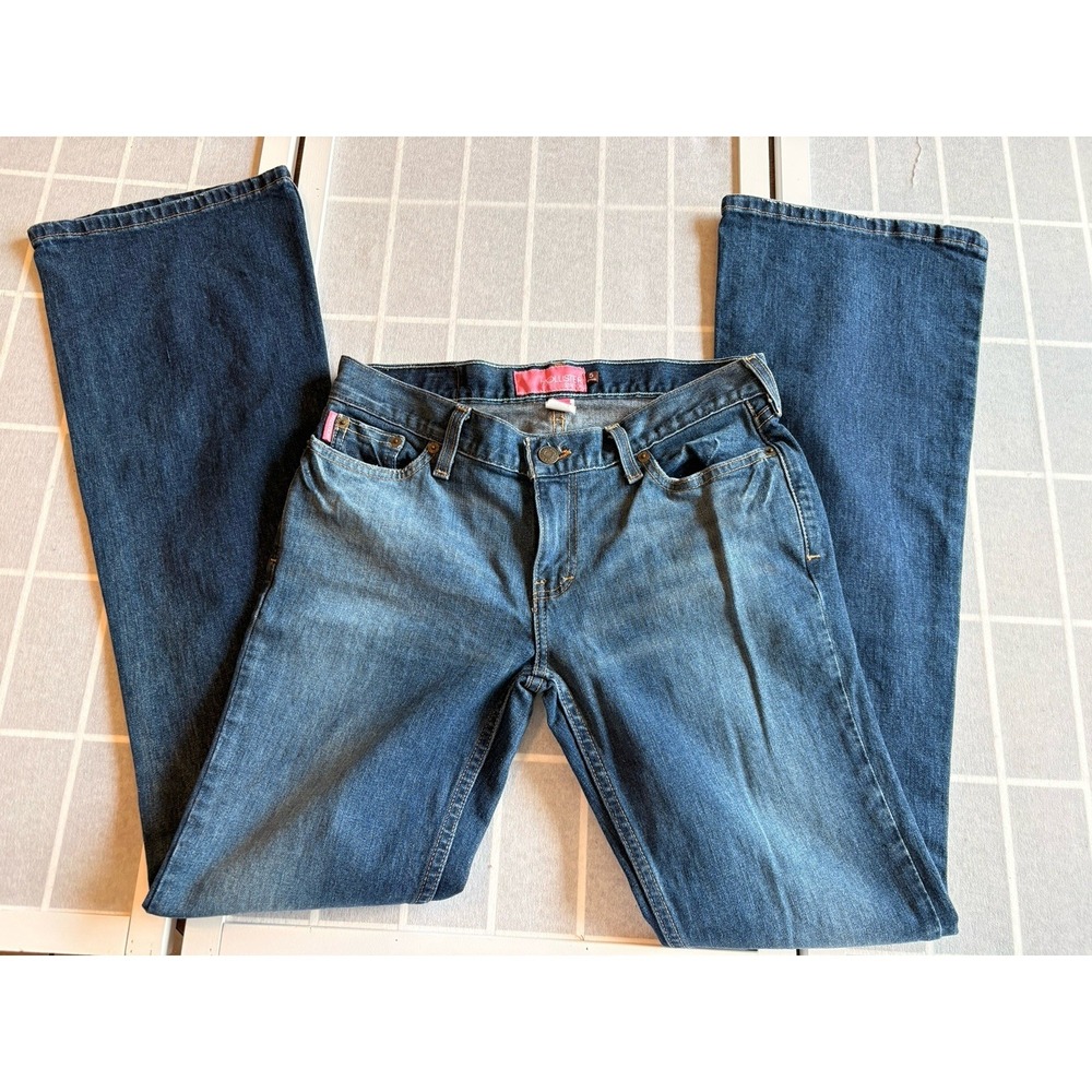 Vintage Y2K Hollister Stretch Jeans Sz 5R  Flare Dark‎ Wash Low Rise Distressed